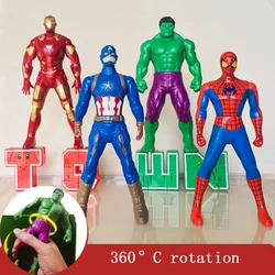 Disney Toys Marvel Spiderman Hulk Ironman Action Anime figure modello Pvc giunti mobili collezione di bambole girevoli modello 18cm