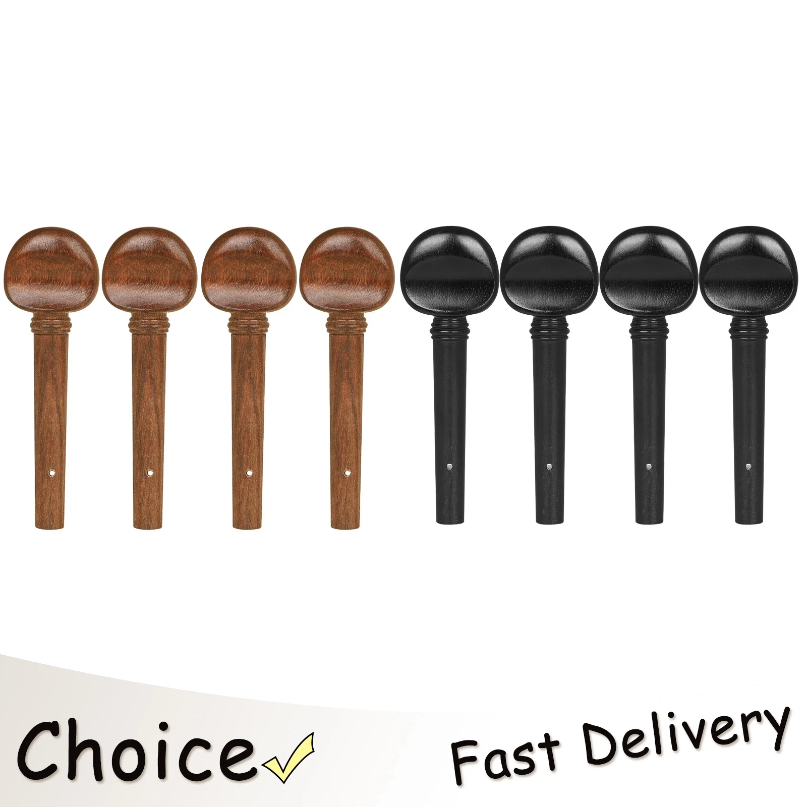 SLADE 4 Pcs 4/4 Violin Tuning Pegs Ebony Rosewood Tuning Pegs Secure Strings Adjust Strings Tension Violin Professional Parts