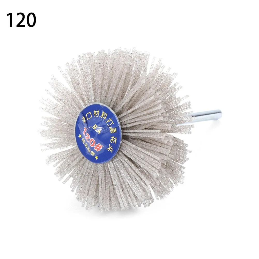 1PC 80mm Grinding Wheel Brush Nylon Polishing Abrasive Rotary Woodwork 80-600 Grit Polishing Brush Rotary Tools Accessories