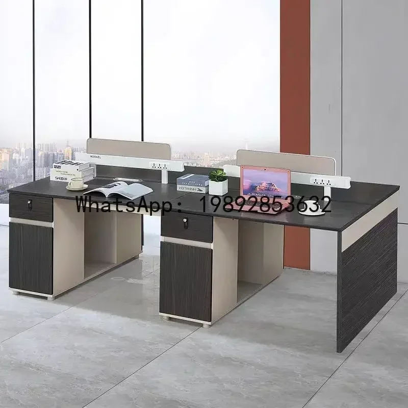 DSA  Modern Simple Clerk Desk Double Quad Staff Office Screen Table
