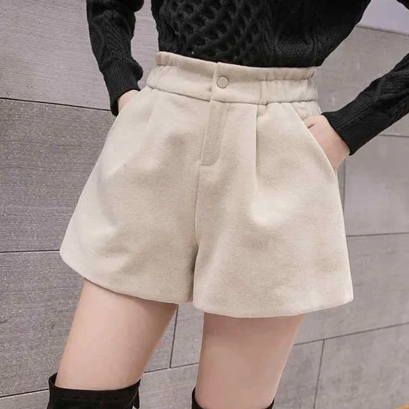 Autumn Winter New High Waist Elegant Shorts Women's Clothing 2023 New Temperament Commute Zipper Patchwork Pants for Female