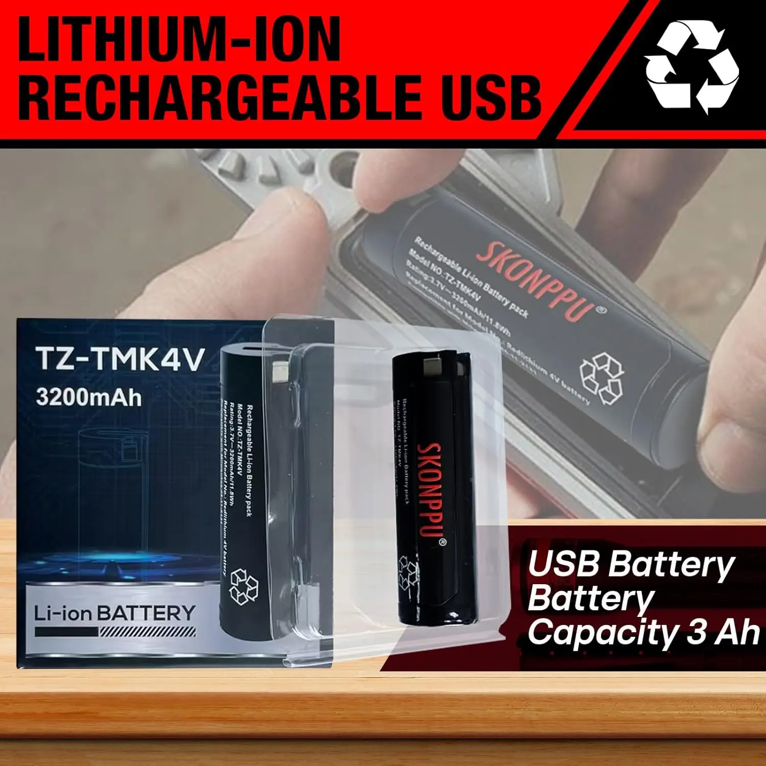 Do akumulatora litowo-jonowego USB 3.0Ah REDLITHIUM Milwaukee 48-11-2131