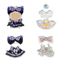 For Labubu Cloth Sitting Party Series Classic Dress Grid Style Small Fragrance For Labubu V1 V2 Kid Gift Design Style