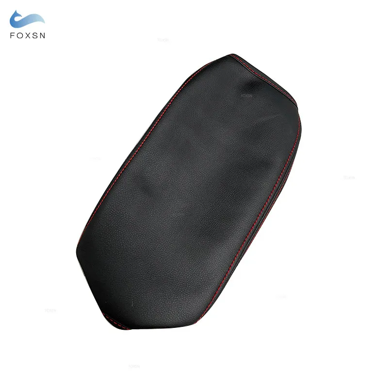 For Skoda Octavia 2015 2016 2017 2018 Black Leather red line Car Accessories Interior Center Control Armrest Box Cover Trim