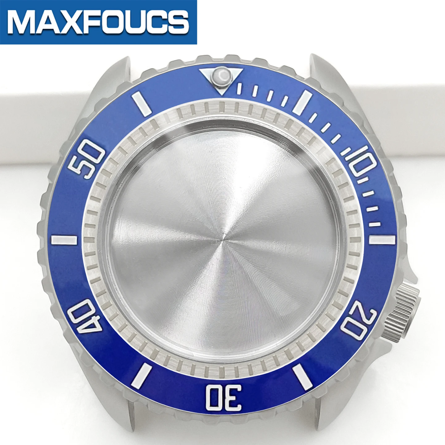 Mattes 3.8 SKX Silber-Uhrengehäuse, Krone bei 4 Uhr, Edelstahl-Finish, MOD NH36, Keramikeinsatz, Saphirglas, kundenspezifische Teile – Detail 14