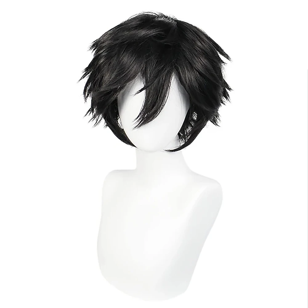Synthetic Hair Short Black Men's Cosplay Wig for Carnival Christmas Event Costume Party