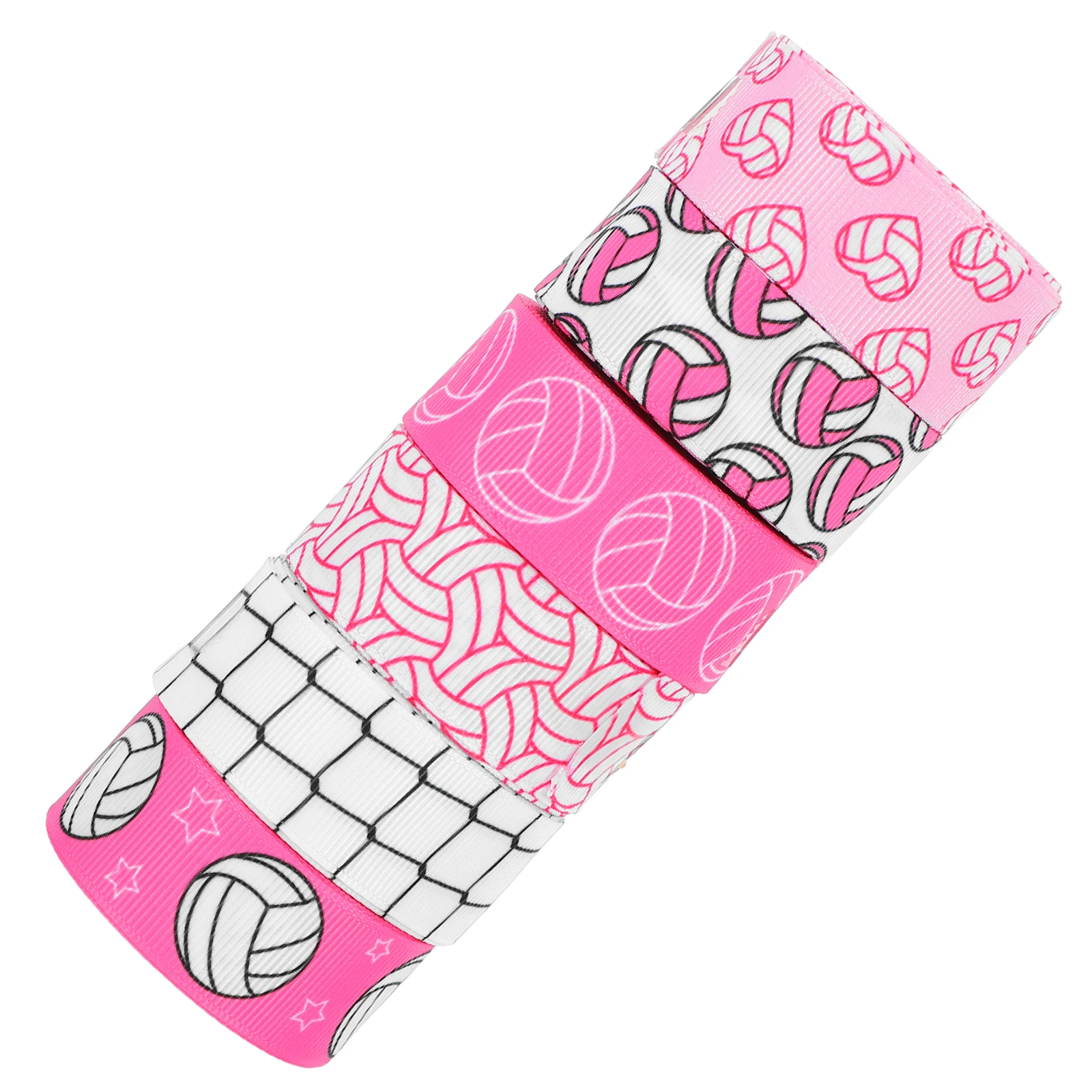 

6pcs Pink Volleyball Ribbon 5Yards Sports Theme DIY Crafts Gift Wrapping Accessories Cheerleading Present Ribbon