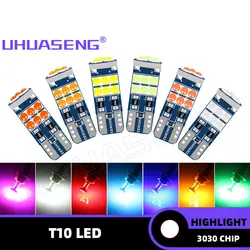 UHUASENG Led T10 Lamp W5W Bulb 5W5 194 15SMD Interior Reading License Plate Dome Door Trunk Tail Signal Car Lights Auto 12V Red