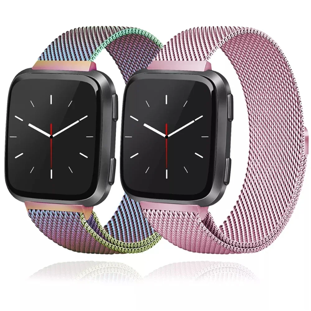 Magnetic Loop Strap For Fitbit Versa 4 3 Band Metal For Fitbit Versa 3 Lite Sense 2 Smart Wacth Wristbands Replacement
