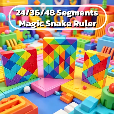 48 Segments, 7 Colors, Magic Snake, Magic Ruler, Transformable Toy, Educational Toy, Fidget Toy, Stress Relief, Kids Toy