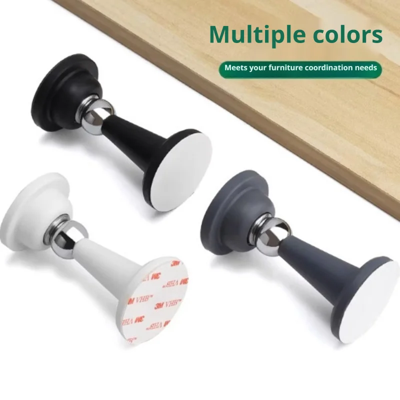 Ultra-Strong Magnetic Drill-Free Silicone Door Stopper, Wall-Mounted Anti-Collision Door Bumper for Bathroom Home Use