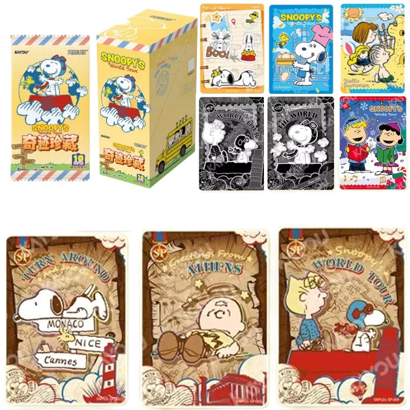kayou-genuine-snoopy-card-peanuts-snoopy-peanut-miracle-collection-world-travel-card-pack-periphery-collection-card-toys-gifts