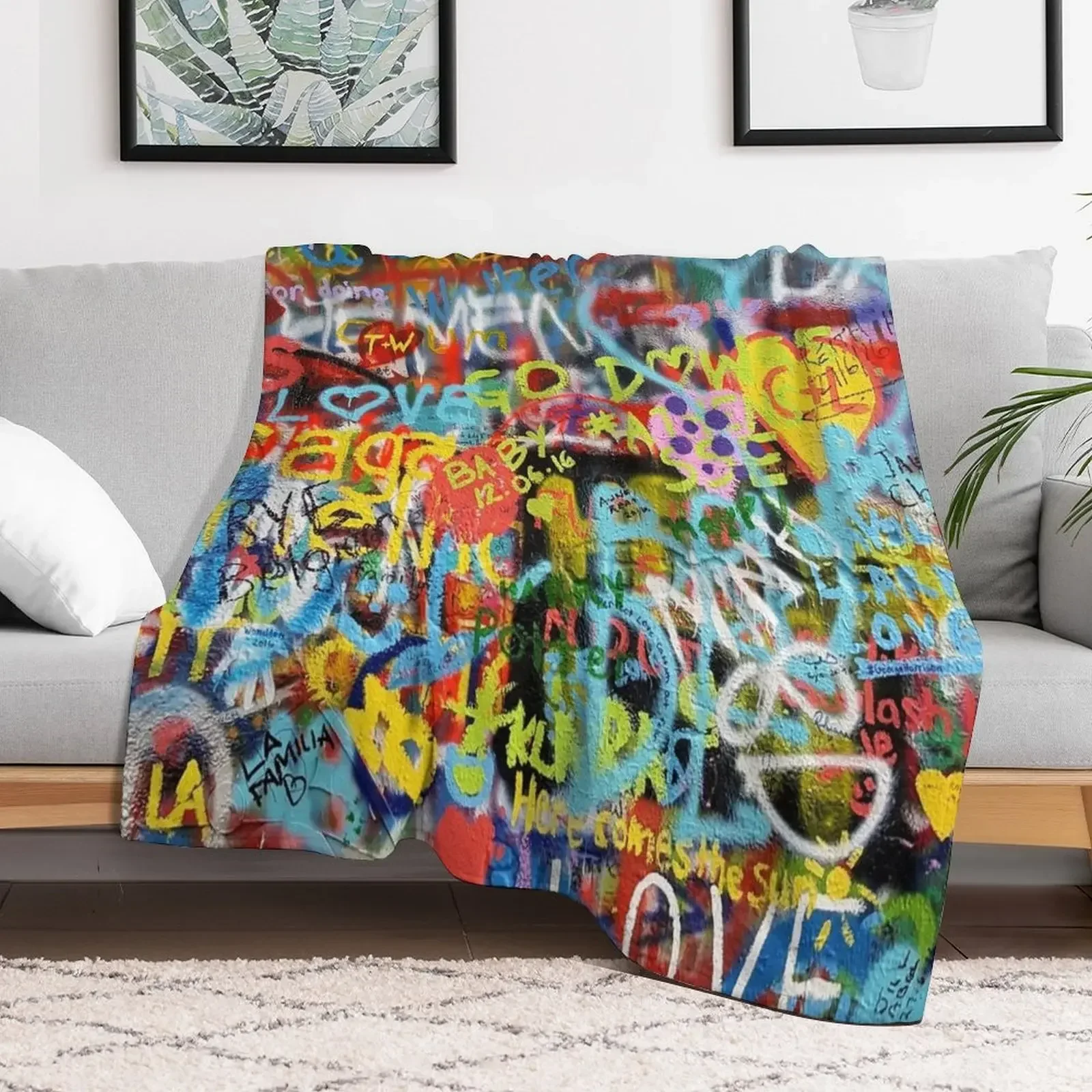 

Wall Art Graffiti Throw Blanket Single decorative Blankets