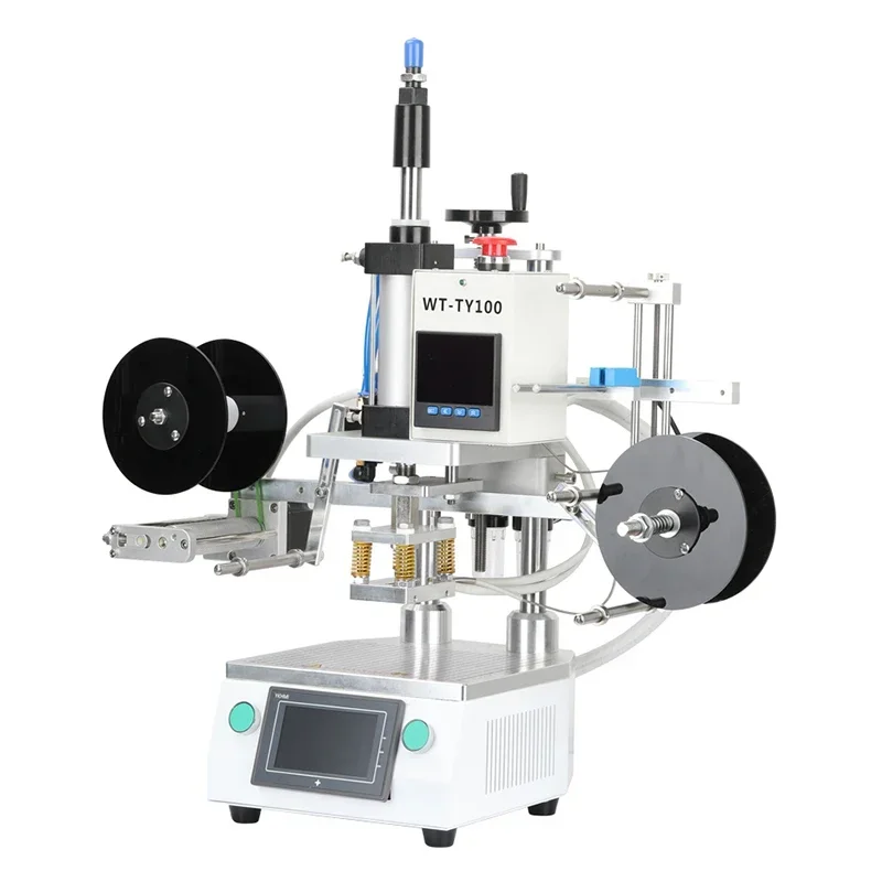آلة ختم الرقائق الساخنة أوتوماتيكية بالكامل هوائي كهربائي شعار النقش بمناسبة قبعة الجوارب معدات نقل الصحافة الحرارة #3