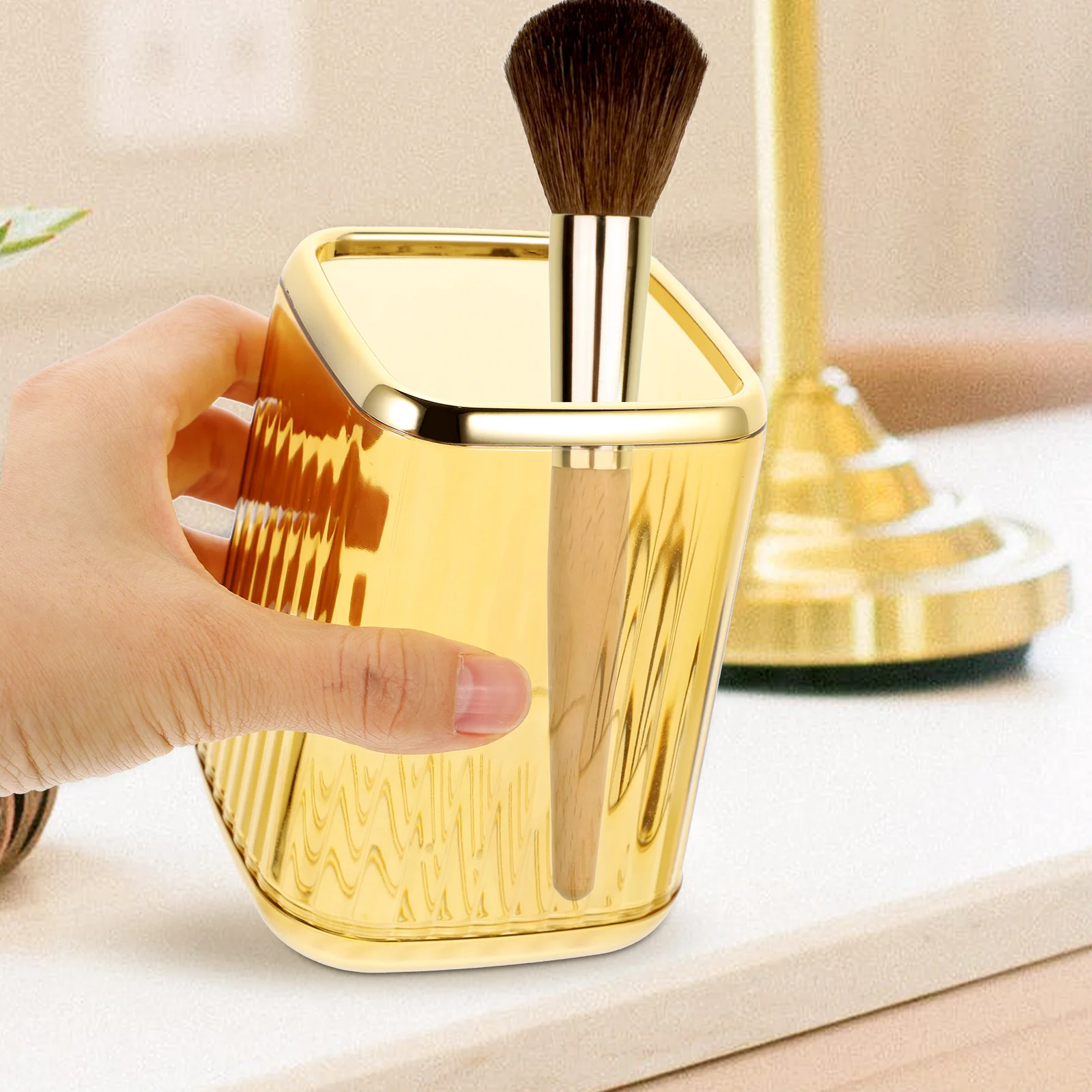 

Clear Makeup Brush Holder Organizer Vanity Desk Organizer Pencil Pen Cup Storage Makeup Brush Holder Pen Cup