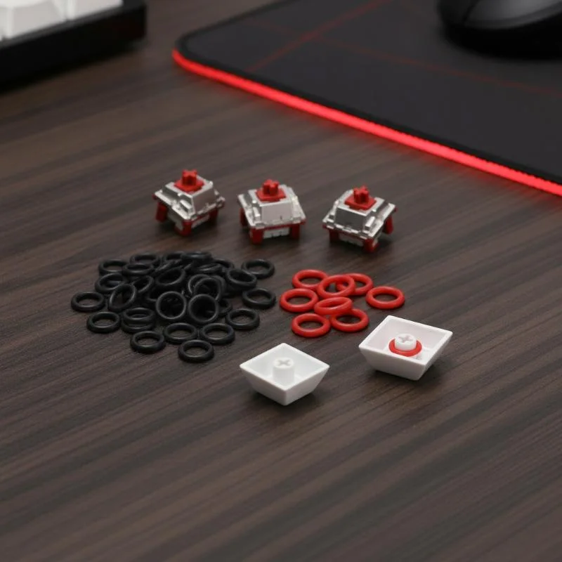 New 100Pcs White Red Black Silicone O-Ring Keyboard Switch Dampener Damper For MX Switch And Mechanical Key O-Rings