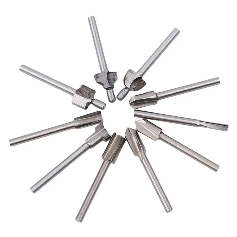 10Pcs silver and gold mini milling cutter set