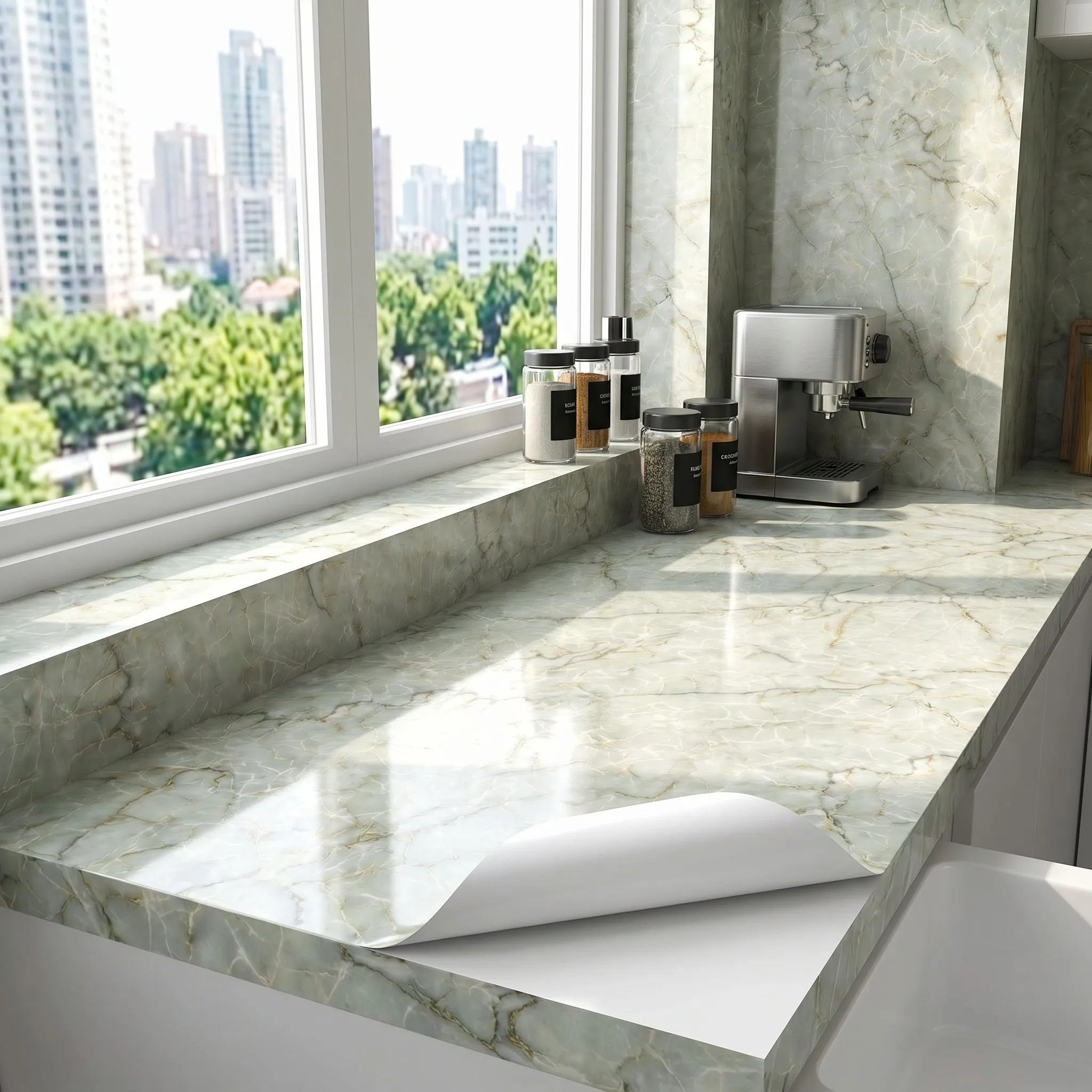 Vinyl Pink Marble Wallpapers Peel Self-adhesive Removable Waterproof Wall Covering Table Countertop Cabinet Furniture Stickers