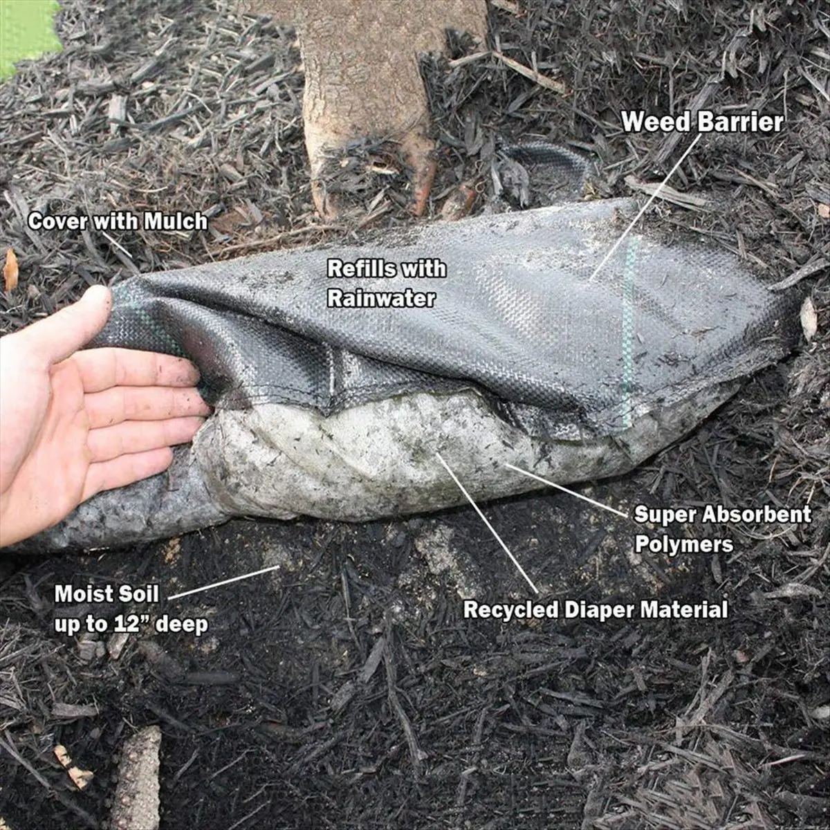 A45I Smart 30+ Days Tree Watering Mat, Automatically Replenishes Rainwater,Slowly Releases Root Balls, Prevents Over-Watering