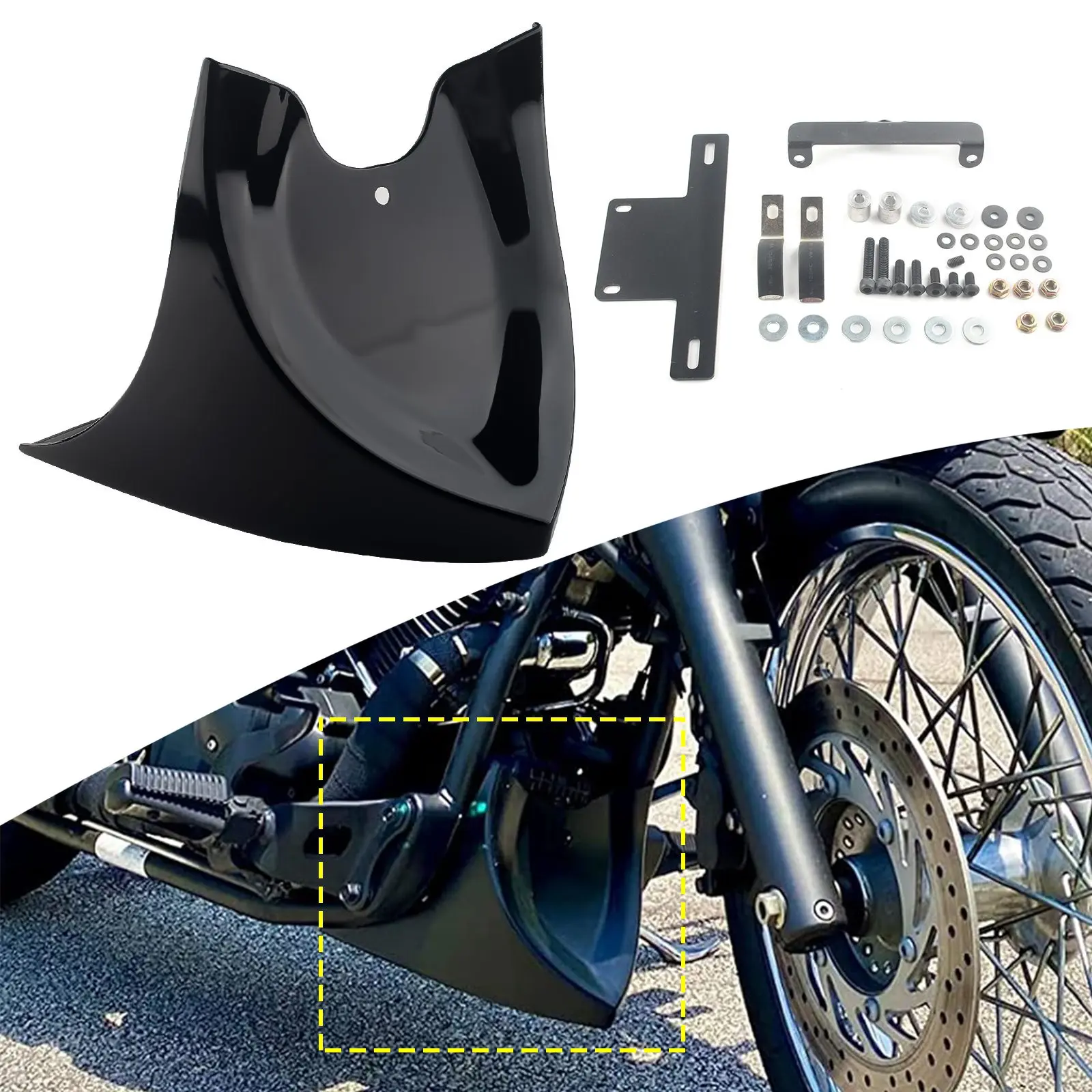 Fairing Front Spoiler For Harley-Davidson Touring Sportster Dyna Motorcycle Front Lower Chin Spoiler Fairing Air Dam Cover