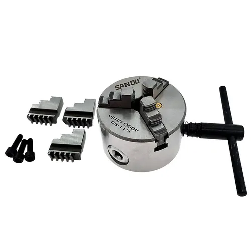 1 Juego de mandril de torno Manual de K11-80 de 3 mandíbulas con accesorios de herramientas de máquina de torneado K12-80 portabrocas de torno de 4 mandíbulas de Metal autocentrante nuevo
