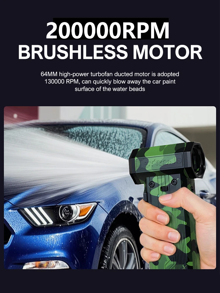 60m/s Handheld Mini Turbo Jet Fan 200000RPM High-Speed Powerful air Blower 8000mah Powerful Dust Blower 4Gear Control