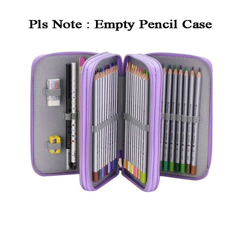 Imagem -04 - Slots Lápis Case Escola Pencilcase para Meninas Meninos Papelaria Organizador Caneta Caixa Grande Capacidade Zíper Bolsa Bolsa Penal 32 52 72