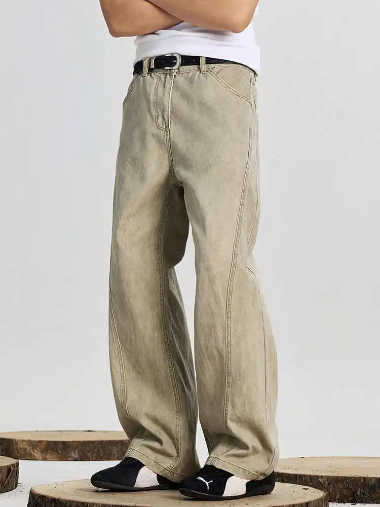 

Retro American Washed Dirfit Banana Knife Jeans Women Trendy Loose Wide Leg Pants Youthful Sle Straight Leg Trousers
