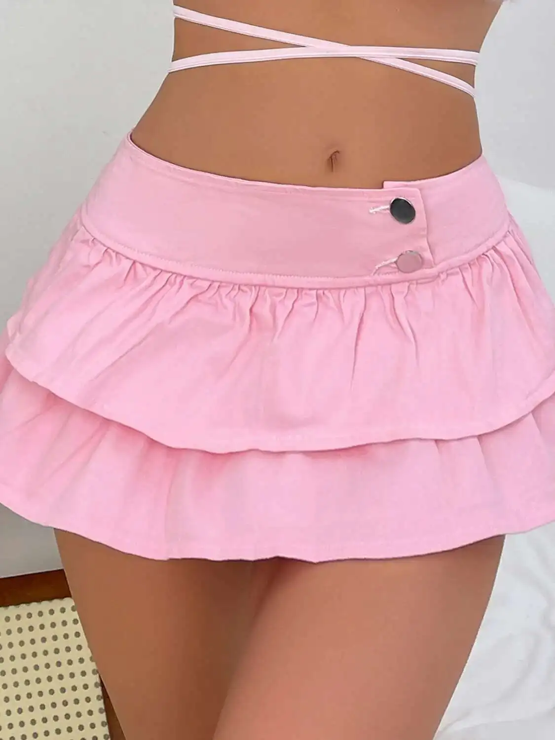 مثير بلون الدنيم كعكة زر تنورة أداء الرقص بار DJ ملهى ليلي المغنية تنورة قصيرة الحلو الرغبة النقية مثير 6YJQ