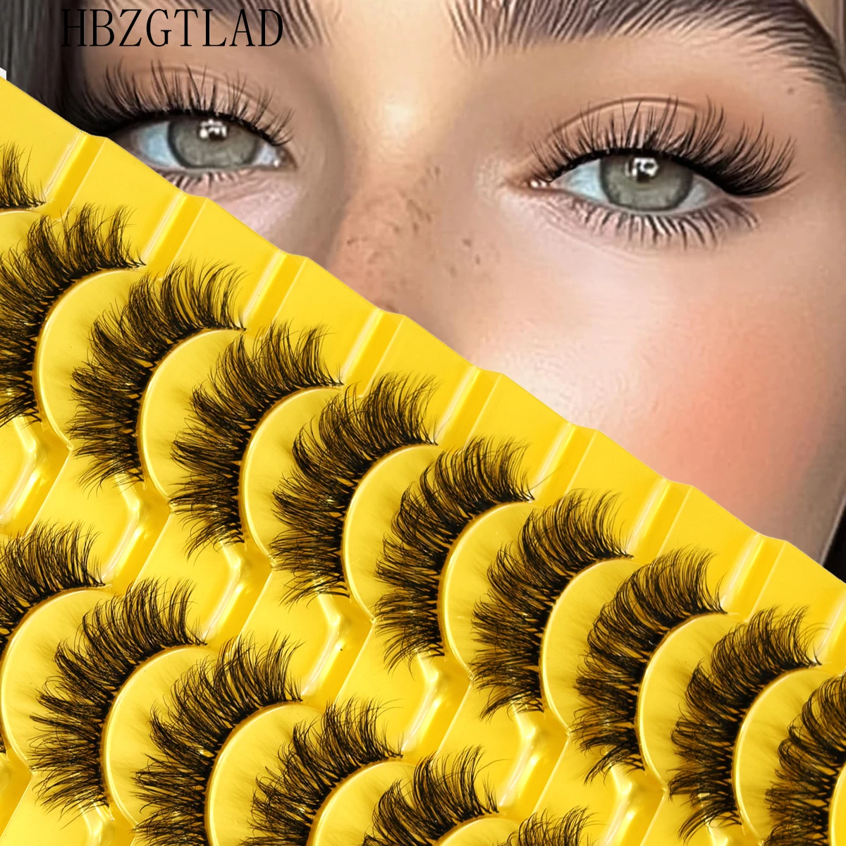 HBZGTL10Pairs 8D Mink Lashes Natural Mink False Eyelashes Dramatic Volume Fake Eyelash Extension Faux Cils Wholesale Makeup Tool