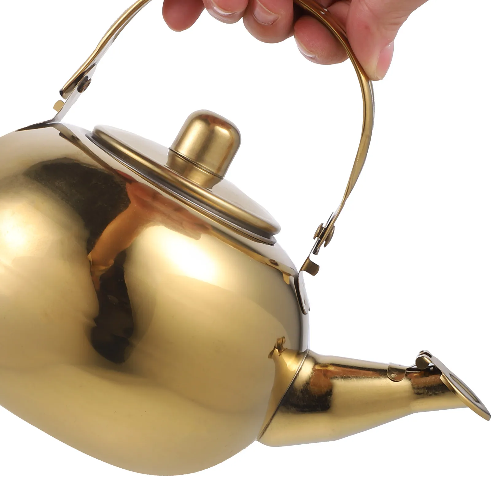 

Tea Pots Teapot Small Stove Kettle Metal Teakettle Water Stovetop Stainless Jug Golden with Infusers