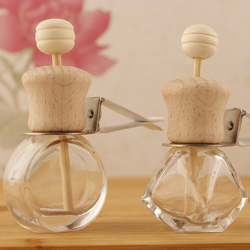 1PCS Car Hanging Glass Bottle Air Freshener Empty Bottle Aromatherapy Pendant Diffuser Car Decoration Aromatherapy Ornament image 3
