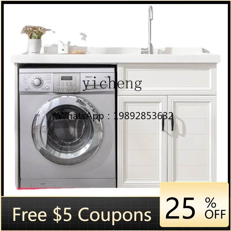 Alumimum Washing Machine Cabinet Quartz Stone Belt Washboard Laundry Tub Tank