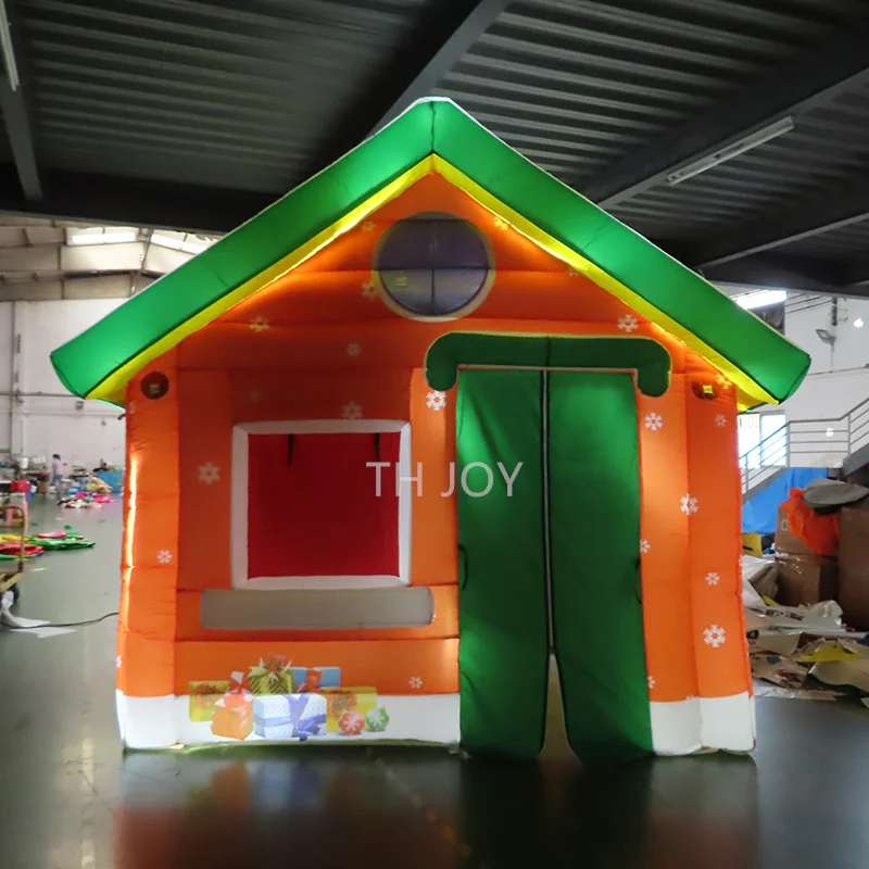 

inflatable Christmas house 4x3x3m full printing santa grotto for events decoration