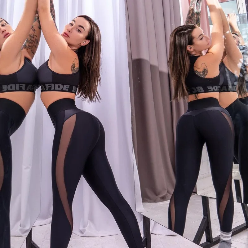 Legginsy do jogi Sportowe damskie legginsy fitness Bezszwowe legginsy treningowe Modne legginsy Push Up Siłownia Odzież damska Dropshipping