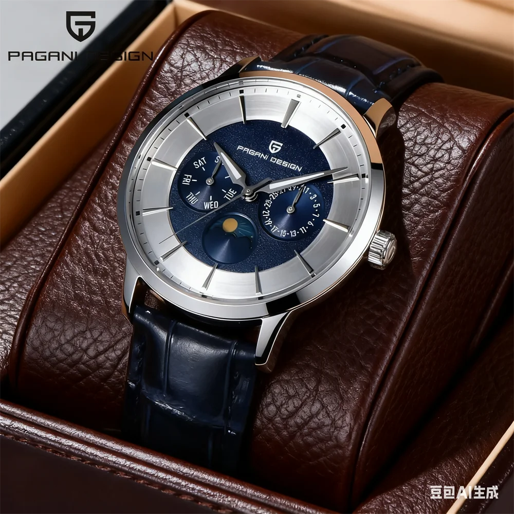 

2026 PAGANI DESIGN New 40MM Multifunctional Men Quartz Watches 100M Waterproof Top Brand Sapphire Glass Moonphase Watch for Men