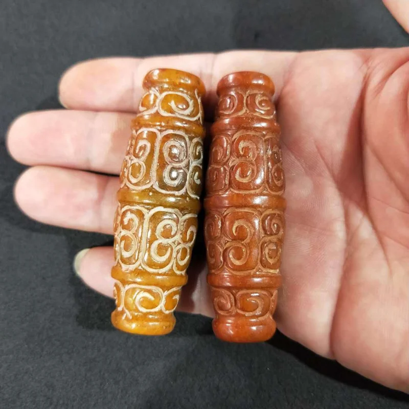 

Wholesale Antique Miscellaneous Items Imitation Old Jade Pendant Handheld Piece Pattern Tianzhu Bead Barrel Bead Pendant
