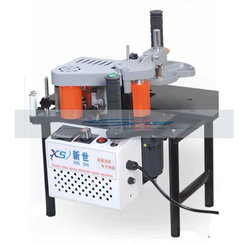 900W Small Manual Edge Banding Machine Double Side Gluing Portable Edge Bander Woodworking Edge Banding Machine 220V