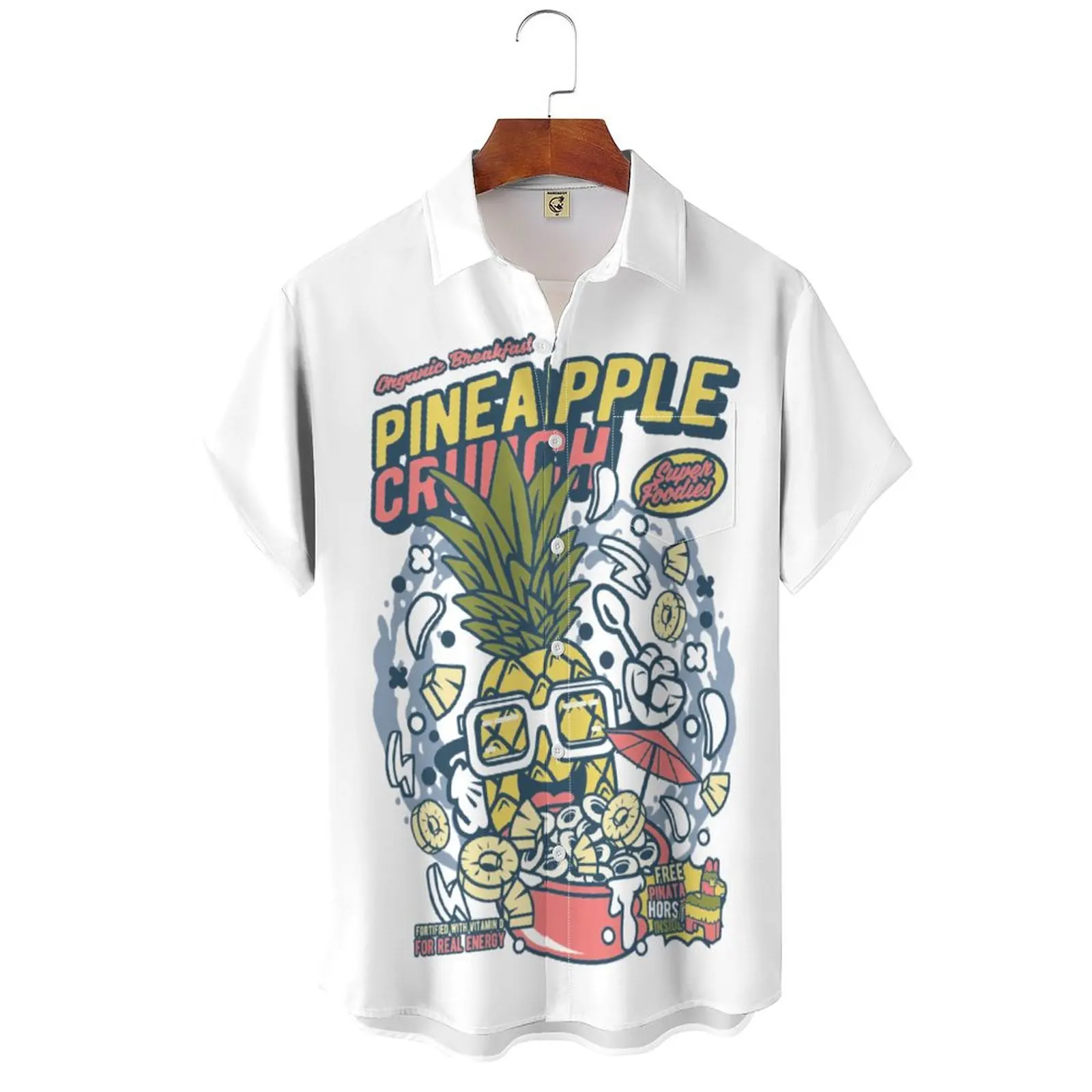 Colourful Pineapple Crunch Cereal - Funny Men's Shirt - Women's Shirt High Quality Short Sleeve fashion men/women shirt