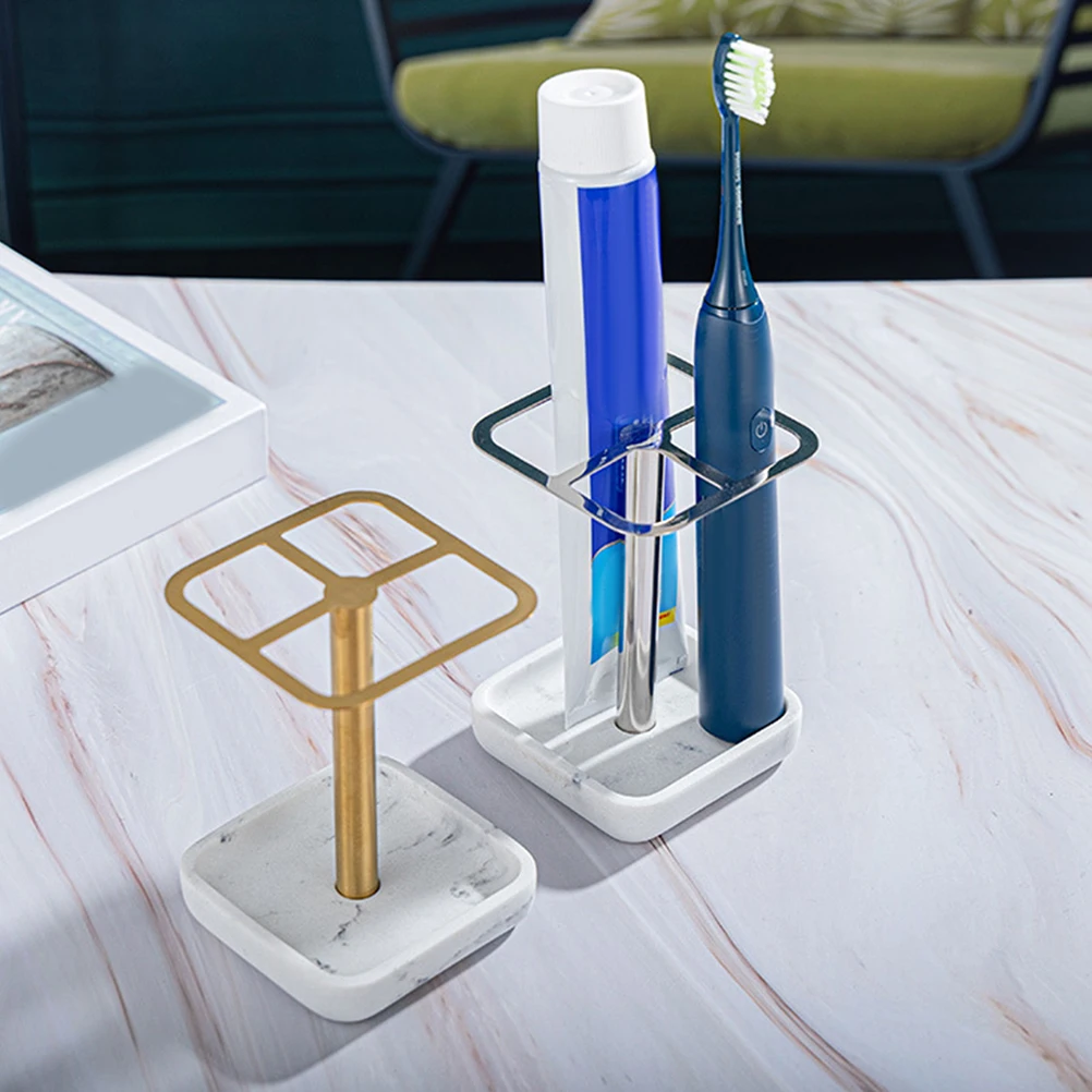 

Toothbrush Holder Stainless Steel Vintage Stand Resin Bathroom Home Organizer Rack Brush Pen Makeup Stand Supplies