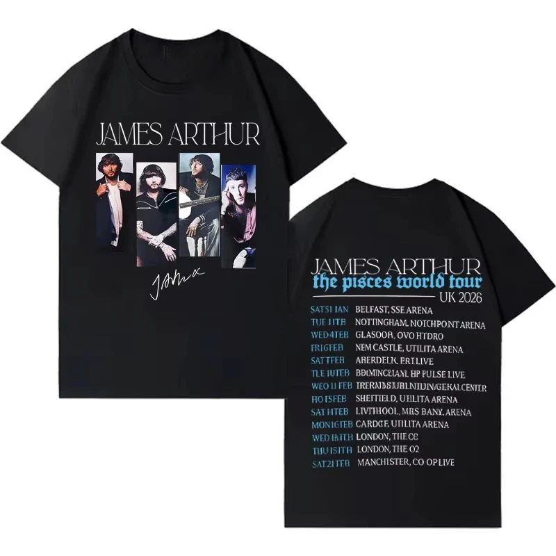 Singer James Arthur Men's T Shirt Fashion New Album 2026 Casual Hip Hop T-Shirts Hip Hop High Quality Cozy Short Sleeve Unisex