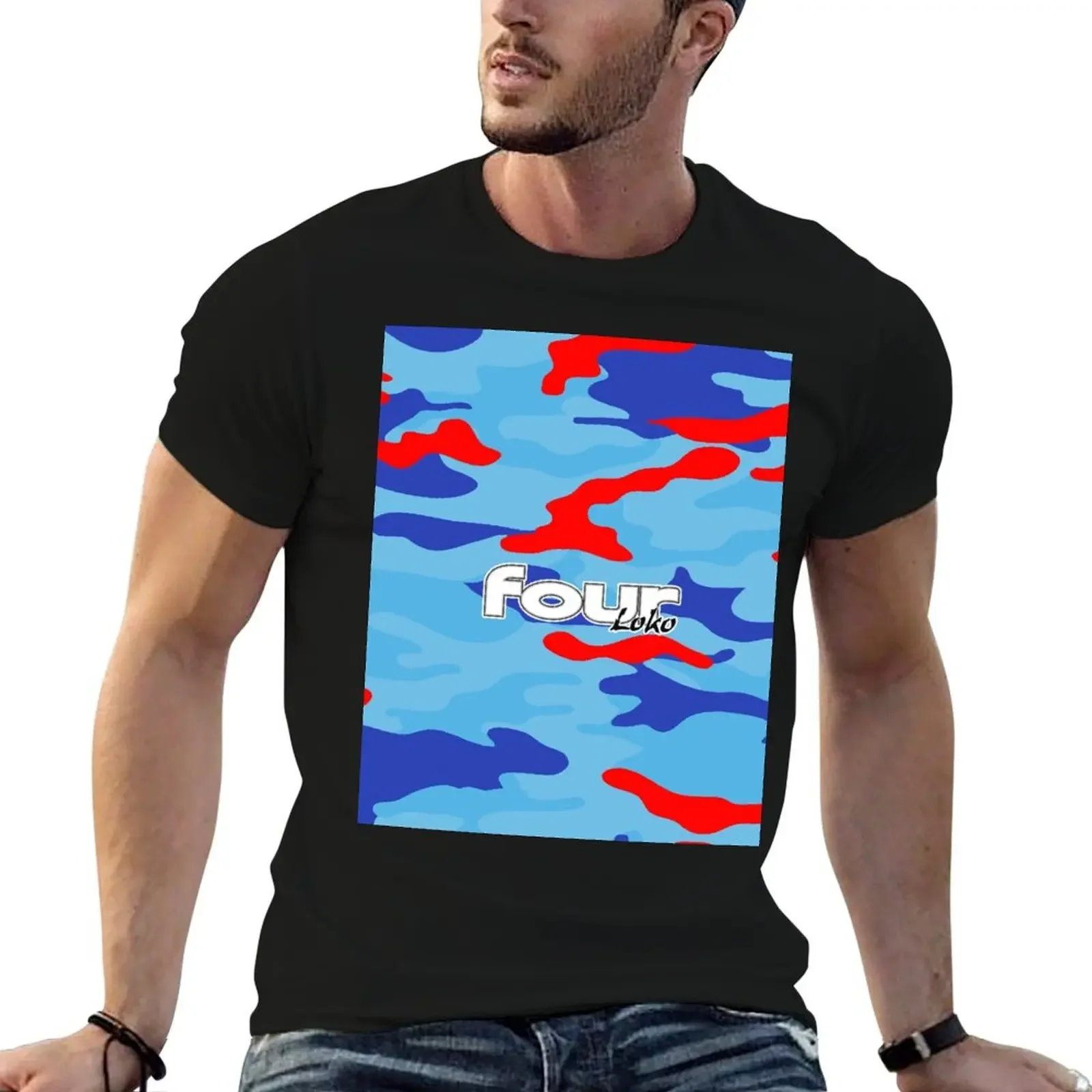 

Blue Razz Camo 4loko T-Shirt summer tops anime figures oversized t shirt men graphic t shirts