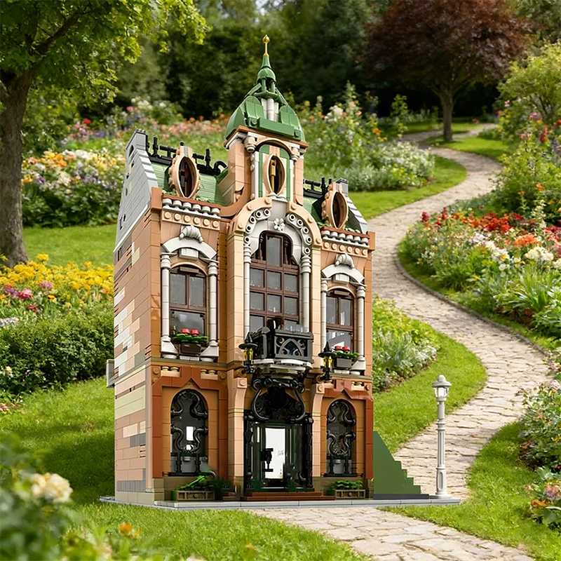 2598 PCS House Street Art Gallery MOC Customize Modular Building Block Educational Model Simple Design DIY Assembly Toy Gift