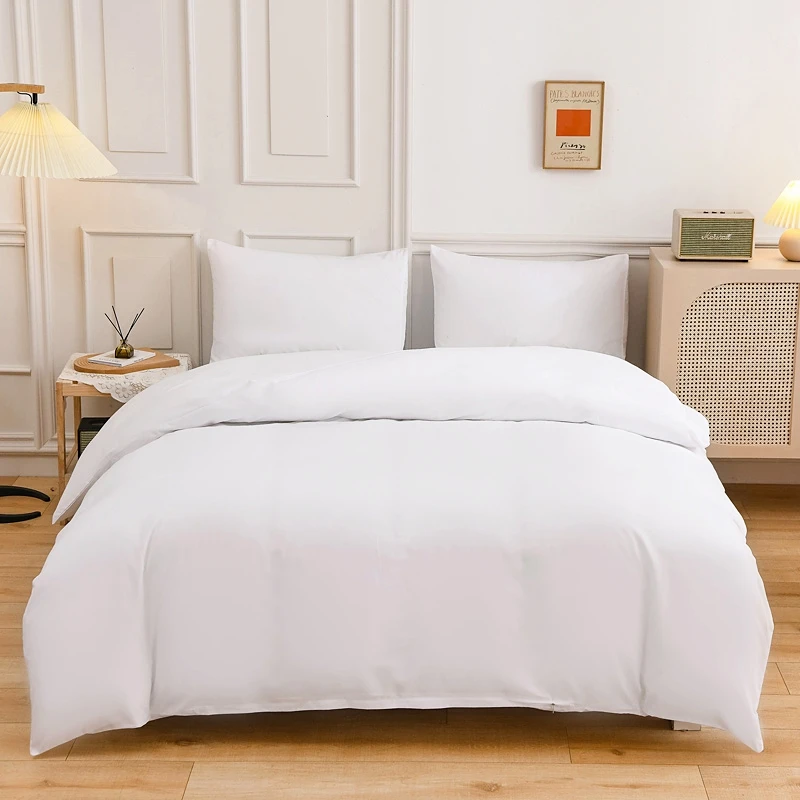 Imagem -05 - Conjunto de Cama Estilo Americano Capa de Edredão Fronha Rei Rainha Completo Solteiro Cama Primavera Outono Branco Pcs Pcs