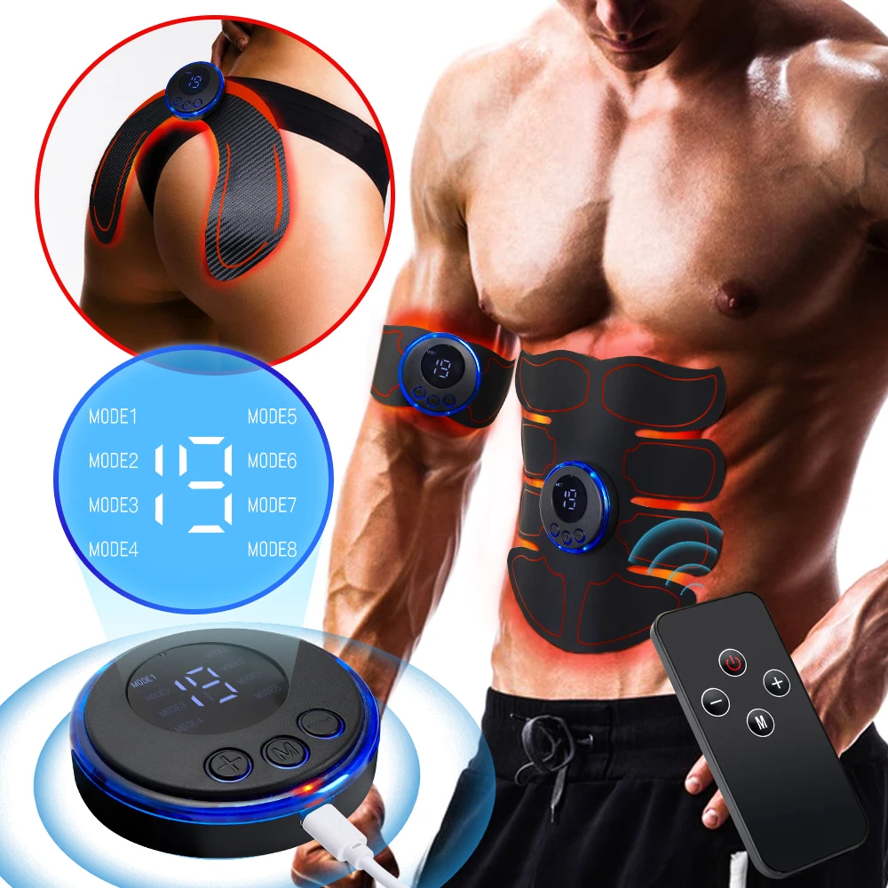 

Electric EMS Muscle Stimulator Hip Trainer Wireless Chargeable Arm Abdomen Training ABS Fitness Slimming Body Massager Patch