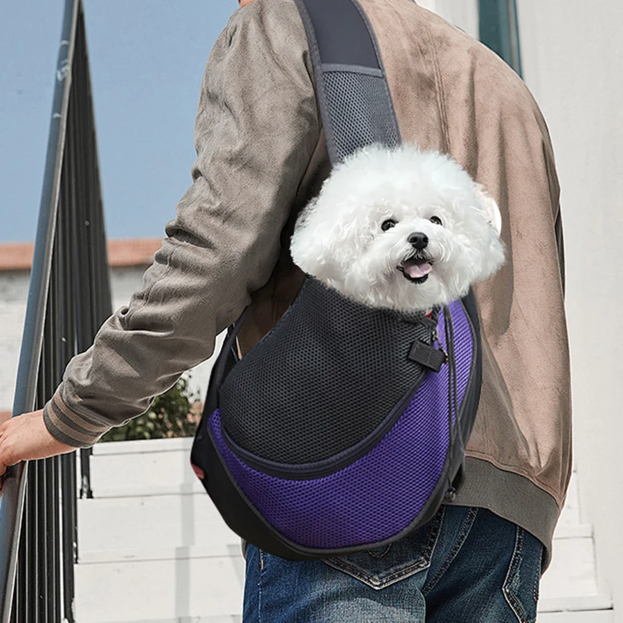 One shoulder cat bag, cat and dog travel portable, one shoulder crossbody pet bag, breathable mesh outdoor pet backpack