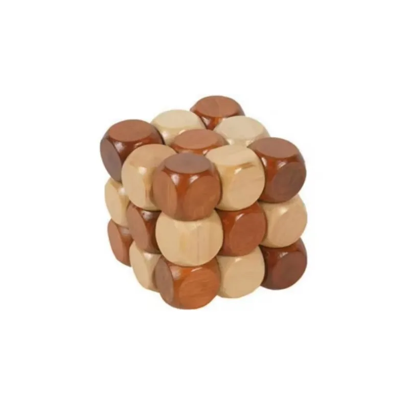 

Classic Wooden Cube Puzzle Test Mind Brain Teaser Puzzles Game for Adults and Kids