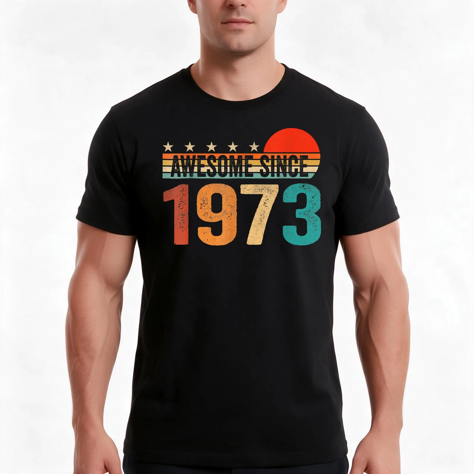 50 Year Old Gifts Vintage Awesome Since 1973 50th Birthday T-Shirt, Summer Casual Cotton Tee, Oversized Streetwear Tops