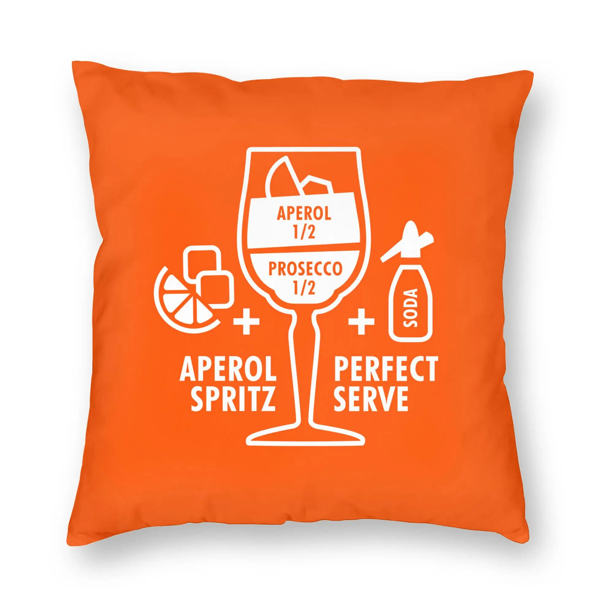 Aperols Spritz Print Cushion Cover 40x40cm Love Drinking Cocktail Soft Modern Pillow Cases for Car Sofa