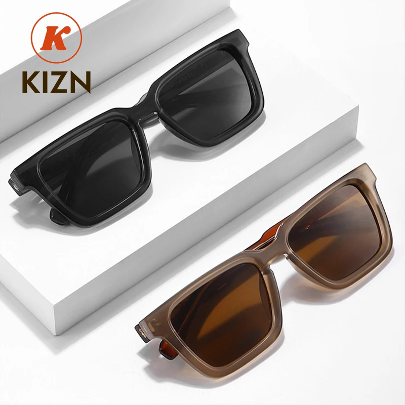 

Новые летние мужские солнцезащитные очки KIZN с большой оправой для коррекции зрения, квадратные, для вождения, пляжа, с защитой от УФ400, для активного отдыха, спортивные, с диоптриями
